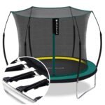 SkyBound 6ft outdoor Trampoline without springs, toddler springless trampoline with net for Kids and Adults, springless Trampoline with Enclosure for Backyard Indoor and Outdoor