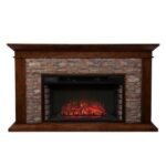 Unbranded Null Ithaca 60 In. W Simulated Stone Electric Fireplace