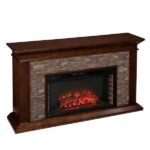 Unbranded Null Ithaca 60 In. W Simulated Stone Electric Fireplace - Image 6