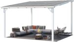 Aecojoy 12 ft x 12 ft White Aluminum Pergola with Canopy - Image 2