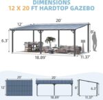 Aecojoy 20'x12' Wall Mounted Gazebos Pergola - Image 3