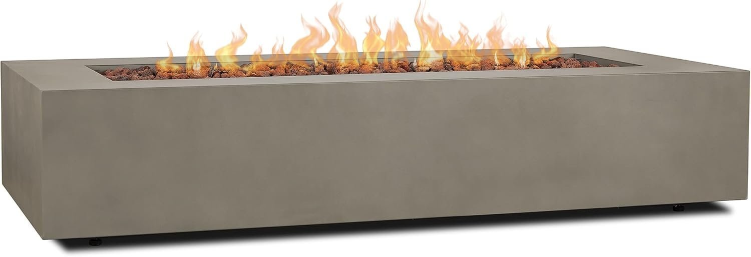 Real Flame Aegean 70" Rectangle Propane Fire Table