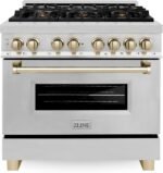 ZLINE Autograph Edition 36" 4.6 Cu. Ft. Dual Fuel Range