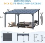Aecojoy 14x12 ft Aluminum Pergola with Canopy - Image 2