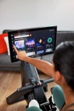 Aviron Strong Series Rower: 22" HD Touchscreen, Dual Air & Magnetic Resistance up to 100 lbs. Game-Based Workouts, Streaming, Compact Design - Image 5