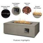 Real Flame Aegean 42" Rectangle Propane Gas Outdoor Fire Table - Image 7