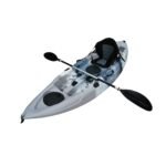 Brooklyn Kayak UH-FK184-GRY 9 ft. 2 in. Sit on Top Single Fishing Kayak Seat And Paddle - Grey Camo