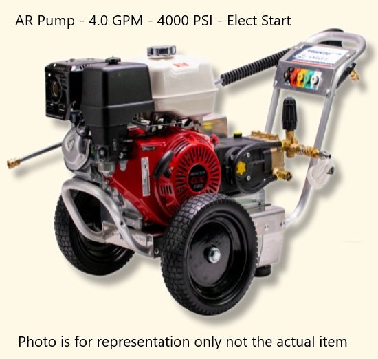 7fa54bae-77d0-49a4-975d-f90dfa40fce3 Pressure-Pro Eagle II 4000 PSI @ 4.0 GPM AR Pump Belt Drive Gas Honda Engine Cold Water Pressure Washer w/ Electric Start - Image 1