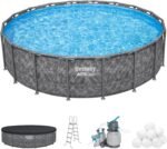 Bestway APX 365 18'x52" Round Above Ground Swimming Pool Set with Pump & Ladder