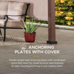 Sunjoy 11 x 11 ft Metal Pergola with Adjustable Tan Garden Shade - Image 4