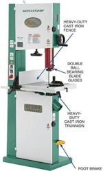 Grizzly Industrial G0513X2BF - 17" 2 HP Extreme-Series Bandsaw w/Cast-Iron Trunnion & Foot Brake - Image 8