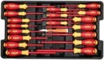 Wiha 32800 Insulated Tool Set with Screwdrivers, Nut Drivers, Pliers, Cutters, Ruler, Knife and Sockets in Rolling Tool Case, 10,000 Volt Tested and 1000 Volt Rated, 80-Piece Set - Image 4
