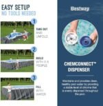 Bestway Power Steel 18' x 9' x 48" Rectangular Metal Frame Above Ground Outdoor Swimming Pool Set with 1,500 GPH Filter Pump, Ladder, and Pool Cover - Image 3