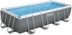 Bestway Power Steel 18' x 9' x 48" Rectangular Metal Frame Above Ground Outdoor Swimming Pool Set with 1,500 GPH Filter Pump, Ladder, and Pool Cover - Image 8