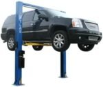 ATLAS Automotive Equipment 9OHSC-SS 2-Post Vehicle Overhead Lift, 11’9” Minimum Ceiling Height, 9,000lb Capacity, Clear Floor, 11'10" Height, 3-Stage Front and 2-Stage Rear Arms, for DIY/Hobbyists