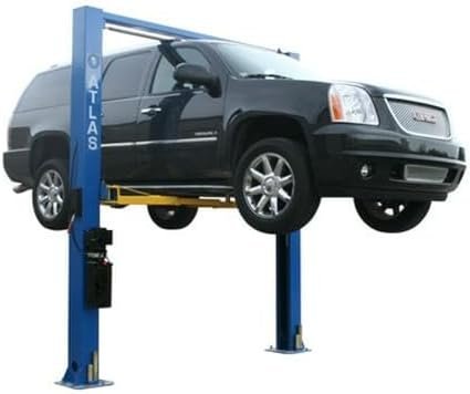 ATLAS Automotive Equipment 9OHSC-SS 2-Post Vehicle Overhead Lift, 11’9” Minimum Ceiling Height, 9,000lb Capacity, Clear Floor, 11'10" Height, 3-Stage Front and 2-Stage Rear Arms, for DIY/Hobbyists