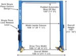ATLAS Automotive Equipment 9OHSC-SS 2-Post Vehicle Overhead Lift, 11’9” Minimum Ceiling Height, 9,000lb Capacity, Clear Floor, 11'10" Height, 3-Stage Front and 2-Stage Rear Arms, for DIY/Hobbyists - Image 5