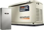 Generac Guardian 22kW Home Standby Generator with 200 Amp Transfer Switch, Durable All Aluminum, WiFi Enabled with G-Force Engine, Easy to Use, Whole House Power Backup, Smart Outage Solution - Bisque