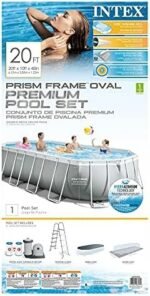 INTEX 26797EH Prism Frame Premium Oval Above Ground Swimming Pool Set: 20ft x 10ft x 48in – Includes 1500 GPH Cartridge Filter Pump – Removable Ladder – Pool Cover – Ground Cloth - Image 10