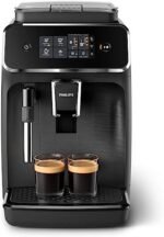 Philips 1200 Series Fully Automatic Espresso Machine, Classic Milk Frother, 2 Coffee Varieties, Intuitive Touch Display, 100% Ceramic Grinder, AquaClean Filter, Aroma Seal, Black (EP1220/04) - Image 7