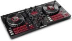 Numark Mixtrack Platinum FX Serato DJ Controller with Jog Wheel Displays, 4 Decks, Mixer, Effects Paddles and (Audio Interface)