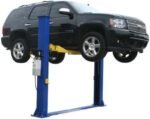 ATLAS Automotive Equipment 9KBPX 2-Post Lift/Hoist, Baseplate Style, 9'6" Minimum Ceiling Height, 9,000lb Capacity, Symmetric Arms, Dual Hydraulic Chain Drive Cylinders, for Low Ceiling Home Use