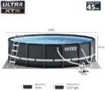 Intex Ultra XTR Frame 14' x 42" Round Above Ground Outdoor Swimming Pool Set with Sand Filter Pump, Ladder, Ground Cloth, and Pool Cover - Image 8