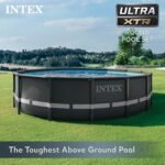 Intex Ultra XTR Frame 14' x 42" Round Above Ground Outdoor Swimming Pool Set with Sand Filter Pump, Ladder, Ground Cloth, and Pool Cover - Image 2