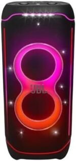 JBL Partybox Ultimate - Multi Purpose Party Speaker, with Wi-fi & Bluetooth Connectivity, Wireless, Lightshow, IPx4 Slashproof, Dual Mic & Guitar Inputs, Handle & Sturdy Wheels, Black