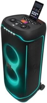 JBL Partybox Ultimate - Multi Purpose Party Speaker, with Wi-fi & Bluetooth Connectivity, Wireless, Lightshow, IPx4 Slashproof, Dual Mic & Guitar Inputs, Handle & Sturdy Wheels, Black - Image 2