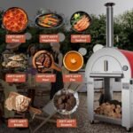 Empava Pizza Oven with Open Shelf and Wheels for Outdoor Kitchen, Wood Fire for Grill & Camping Backyard Party in Stainless Steel, 38.6 Inch, Italian Red - Image 4
