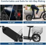 Hiboy MAX Pro Electric Scooter, 46.6 Mi Long Range, 22 MPH Power by 650W MAX Motor, 11'' Pneumatic Tires, Split Hub Design, Dual Suspension, 265lbs MAX Load, Commuting Electric Scooter for Adults - Image 4