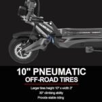 NANROBOT Electric Scooter Adults 50mph Dual Motor Electric Scooter with Suspension 80Miles Range Fast Sports Escooter Folding 10" Off Road Tires 330LBS Max Load Complies with UL2272 Certification - Image 6