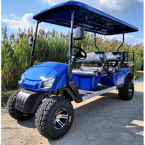 6 Passenger WildCat 48v Electric Golf Cart Limo LSV Low Speed Vehicle Six Seater – 48v – Blue – BD600