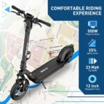 Hiboy X300 Electric Scooter, 700W Peak Motor, 12" Pneumatic Tires, 23 Mph & 38 Miles Range, Folding Commuter Electric Scooter for Adults - Image 6