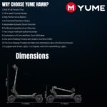 M YUME SCOOTER Hawk Dual Motor Electric Scooters for Adults 2400W 43MPH 43Miles Long Rang E-Scooter - Image 8