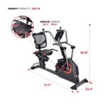 Sunny Health & Fitness Smart Recumbent Cross Trainer Elliptical Exercise Bike - Image 2