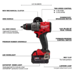 Milwaukee M18 FUEL 18- V Lithium-Ion Brushless Cordless Hammer Drill and Impact - Image 10