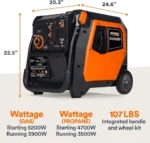 Generac iQ5200 DF 3900 Watt Electric Start Dual Fuel Inverter Generator - Image 7
