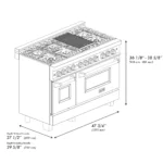 ZLINE Autograph Edition 48" 6.0 cu. ft. Dual Fuel Range with Gas Stove and Electric Oven Stainless Steel Accents - Image 7