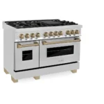 ZLINE Autograph Edition 48" 6.0 cu. ft. Dual Fuel Range with Gas Stove and Electric Oven Stainless Steel Accents - Image 4